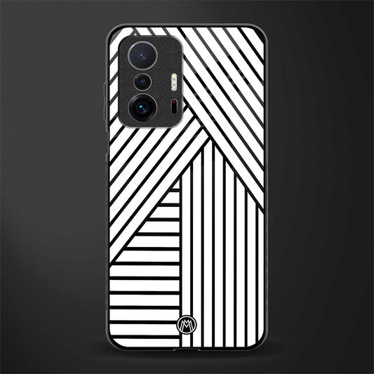 classic white black patten glass case for mi 11t pro 5g image
