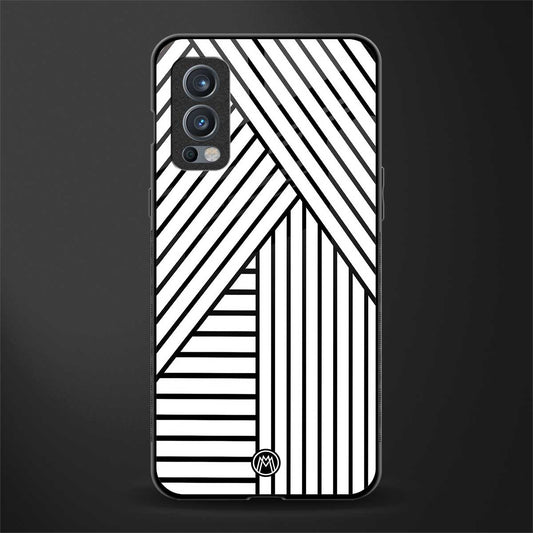classic white black patten glass case for oneplus nord 2 5g image