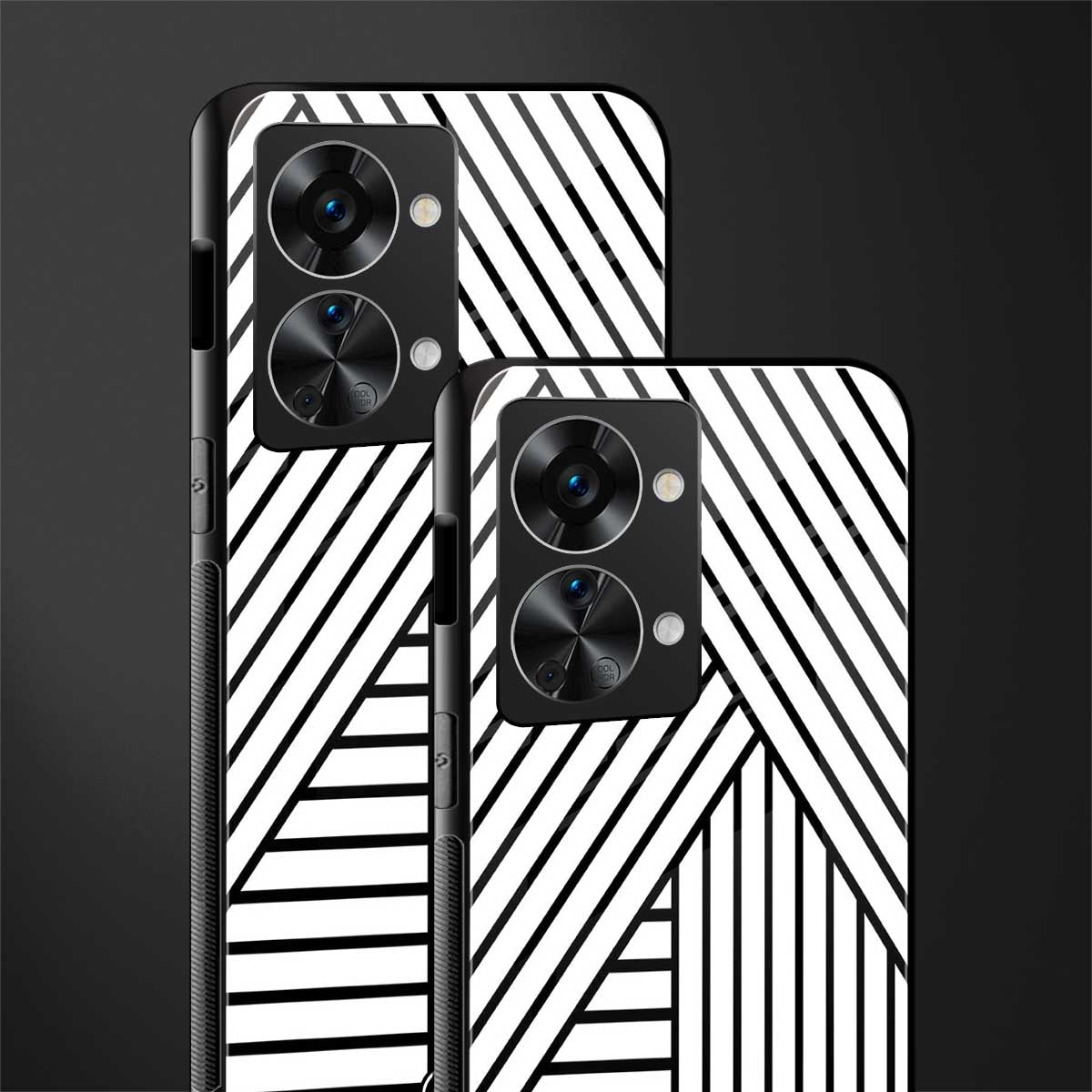 classic white black patten glass case for phone case | glass case for oneplus nord 2t 5g