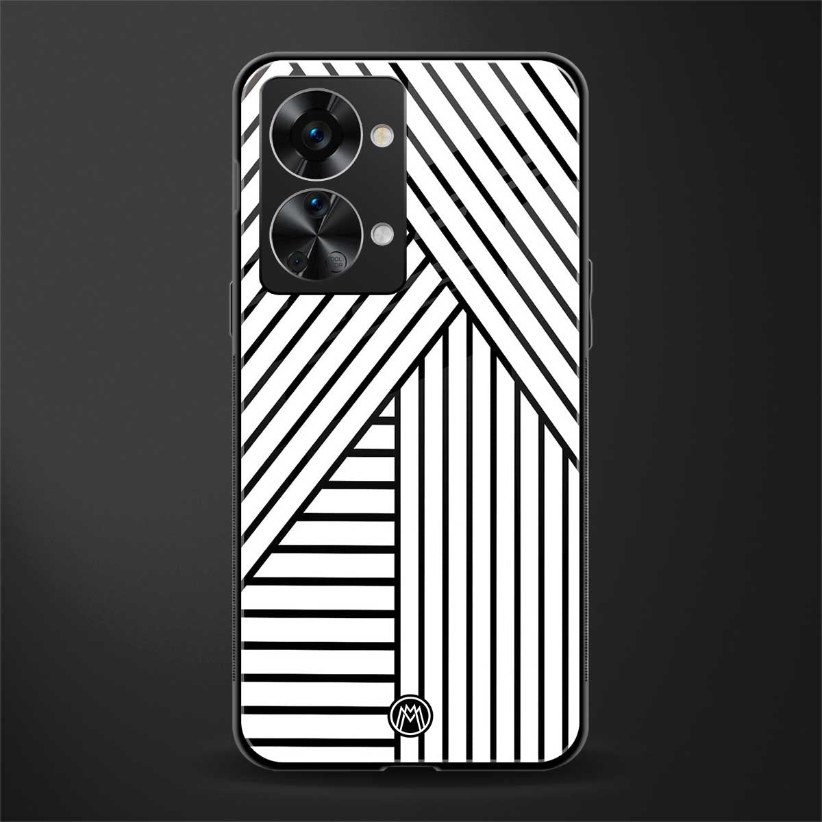 classic white black patten glass case for phone case | glass case for oneplus nord 2t 5g