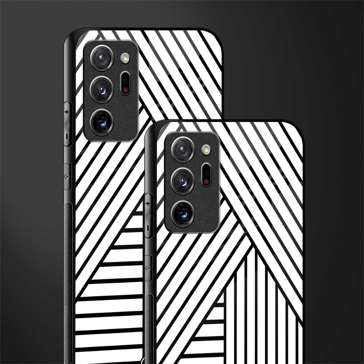 classic white black patten glass case for samsung galaxy note 20 ultra 5g image-2