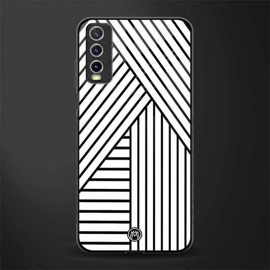 classic white black patten glass case for vivo y20 image