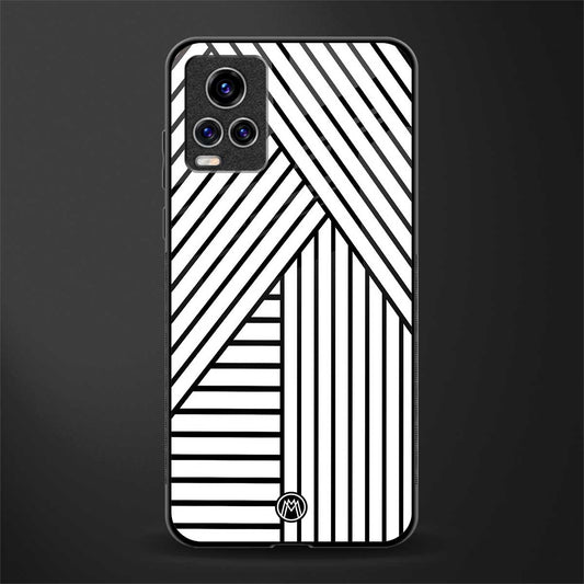 classic white black patten glass case for vivo v20 pro