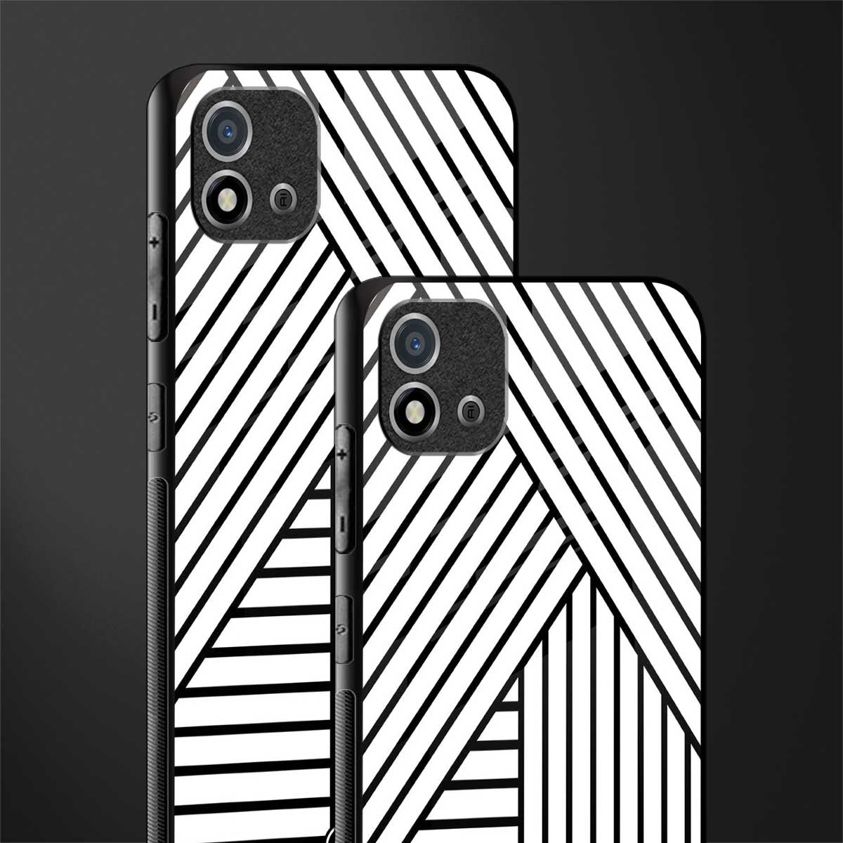 classic white black patten glass case for realme c20 image-2