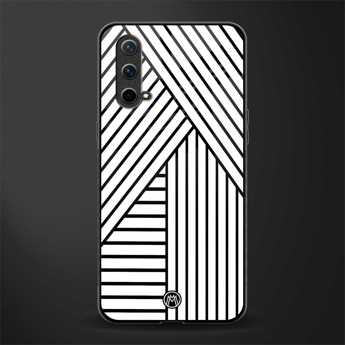 classic white black patten glass case for oneplus nord ce 5g image