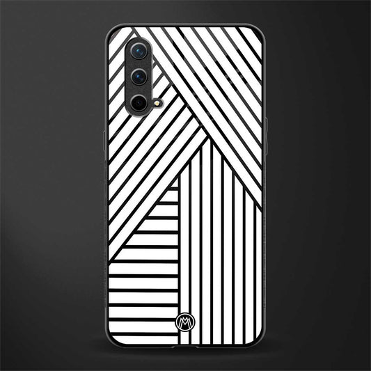 classic white black patten glass case for oneplus nord ce 5g image