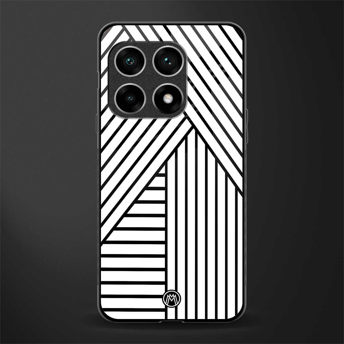 classic white black patten glass case for oneplus 10 pro 5g image