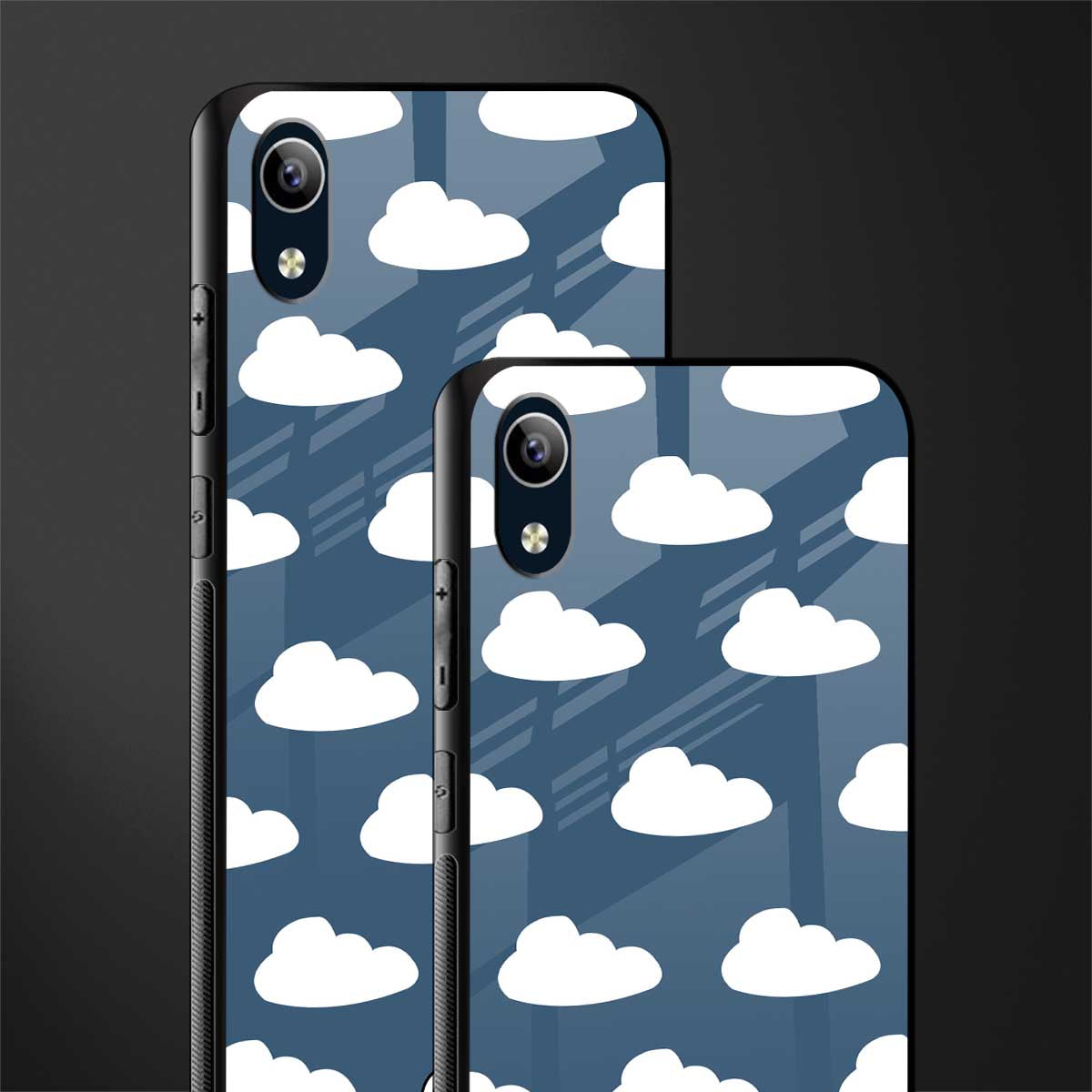clouds glass case for vivo y1s without fingerprint image-2