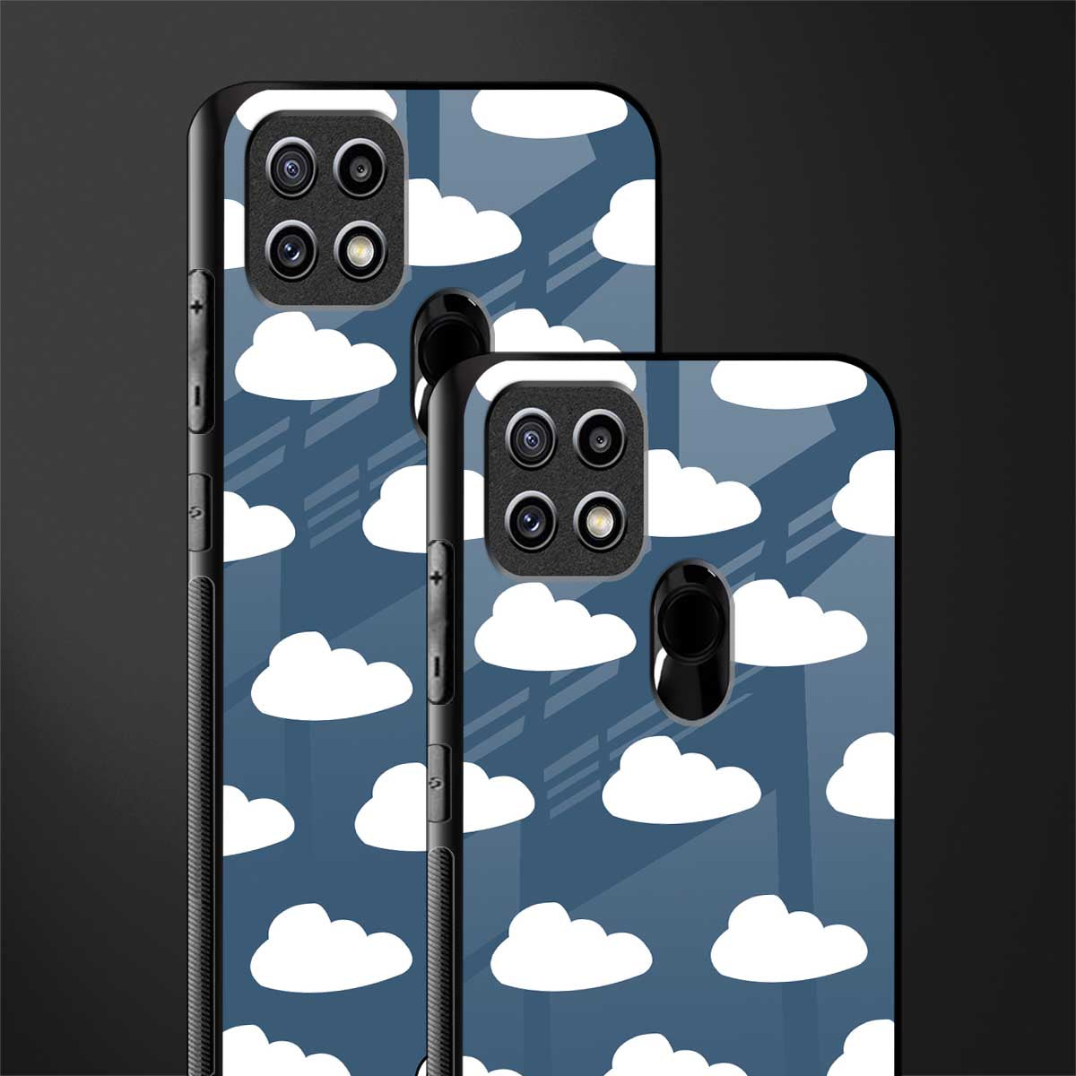 clouds glass case for oppo a15 image-2