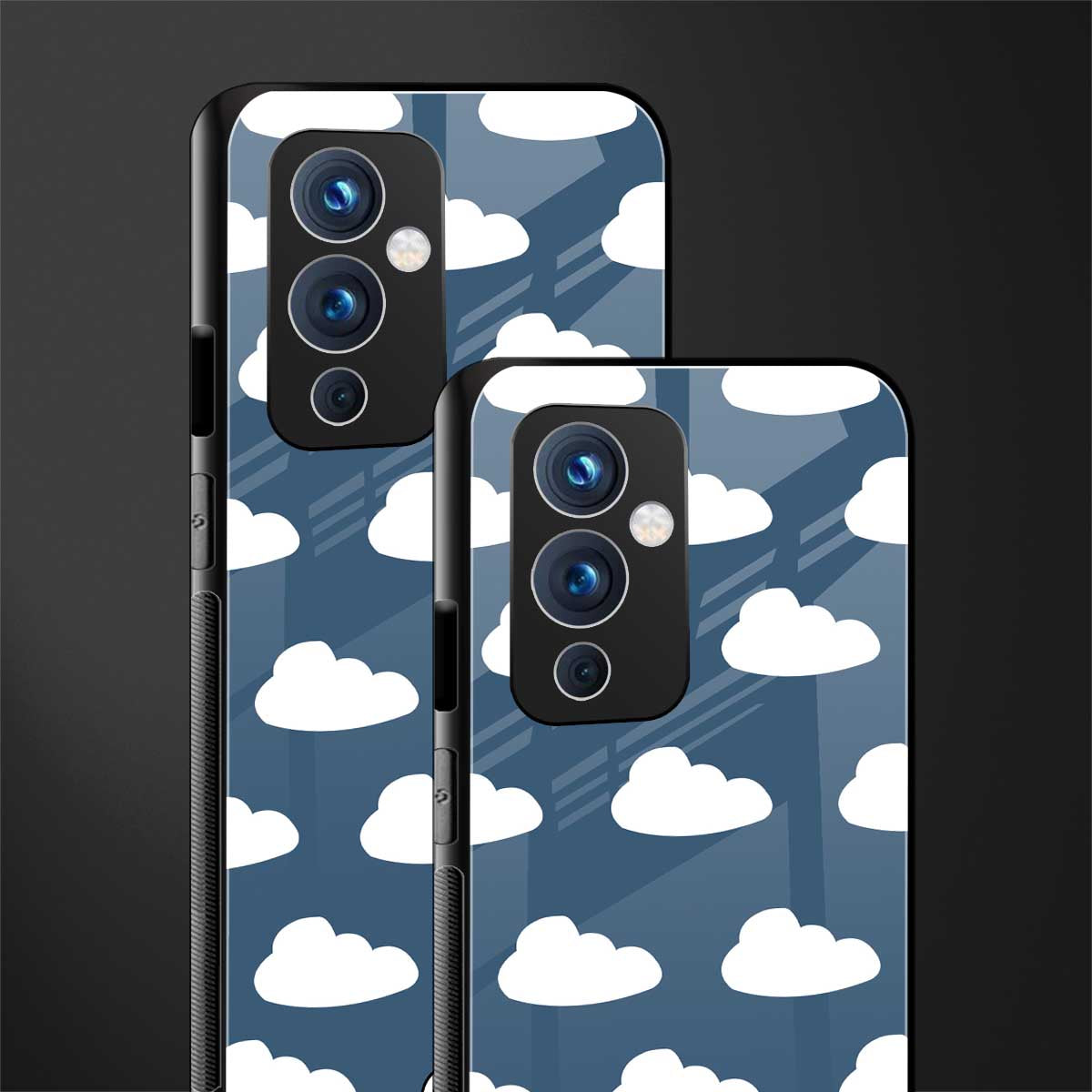 clouds back phone cover | glass case for oneplus 9