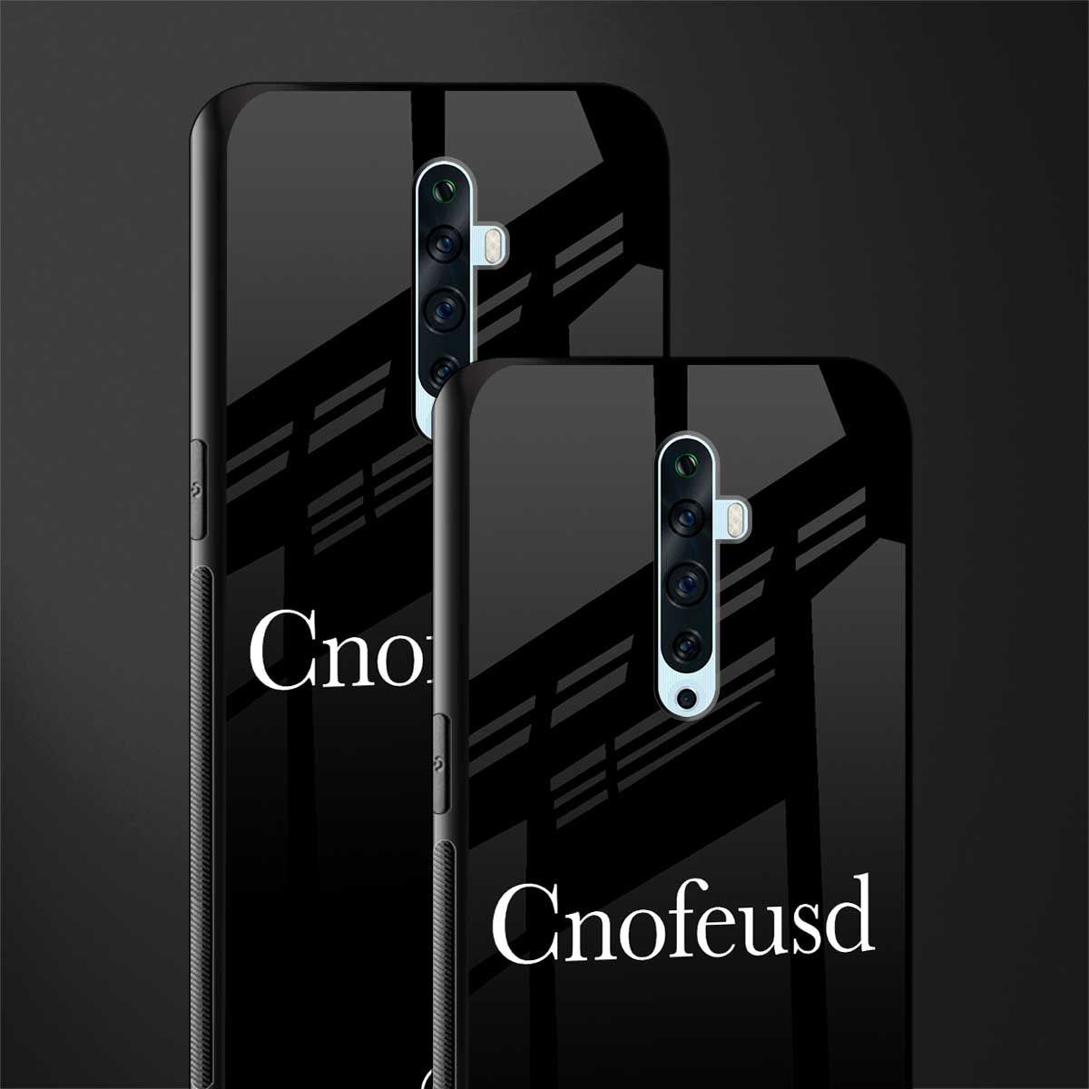cnofeusd confused black glass case for oppo reno 2f image-2