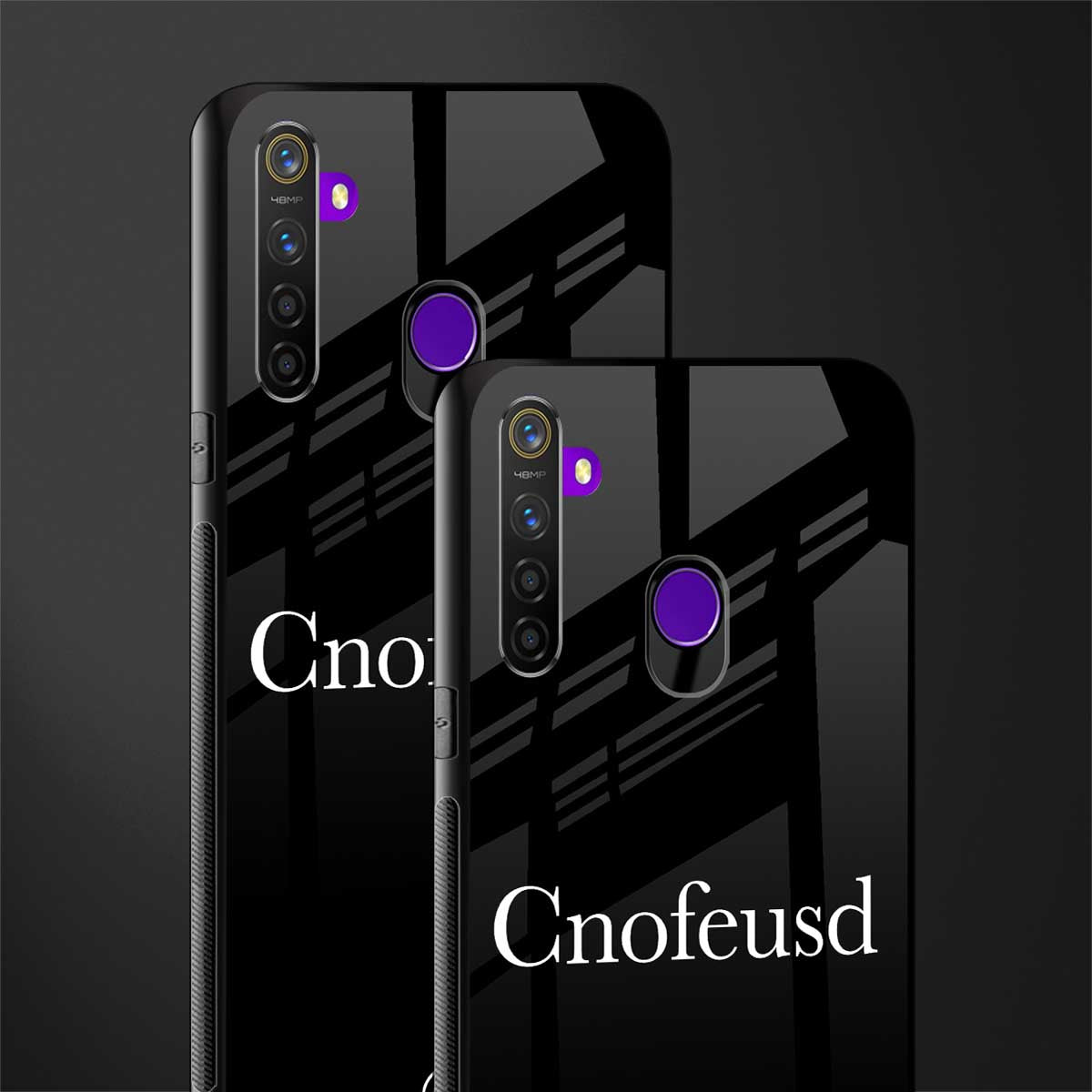 cnofeusd confused black glass case for realme 5i image-2