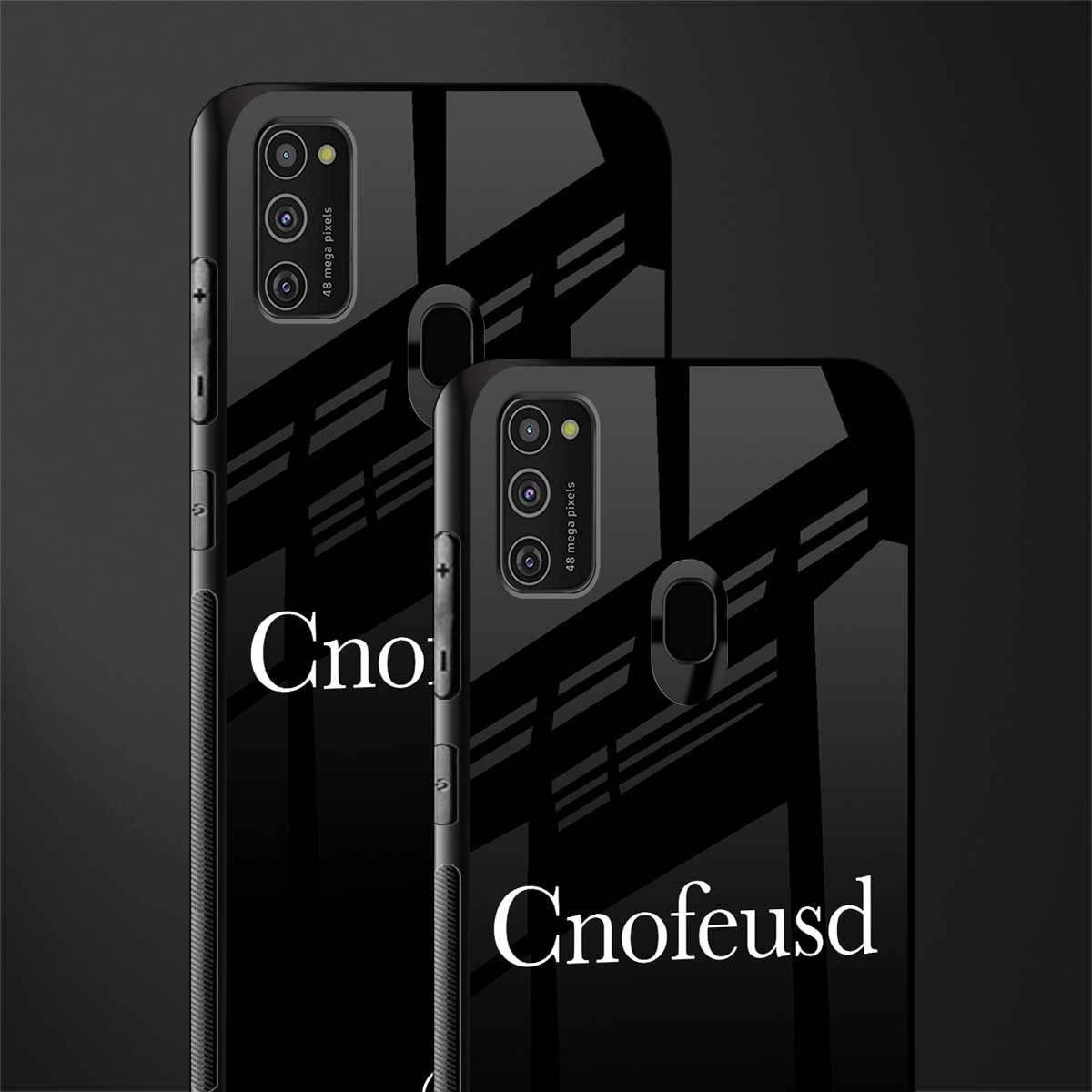 cnofeusd confused black glass case for samsung galaxy m21 image-2