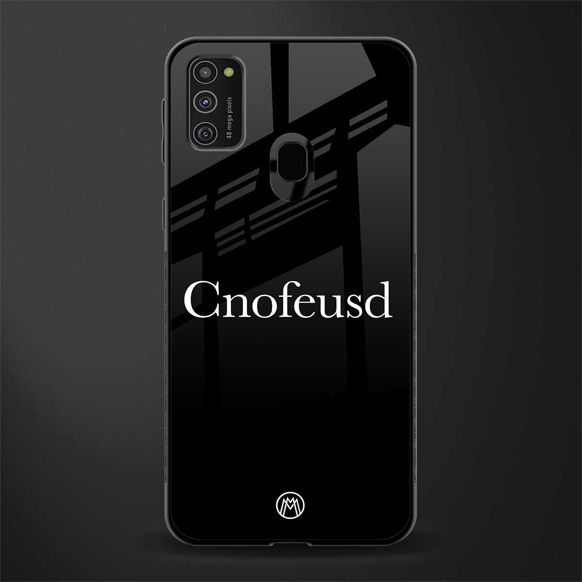 cnofeusd confused black glass case for samsung galaxy m21 image