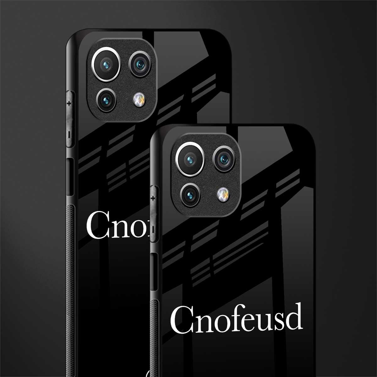 cnofeusd confused black glass case for mi 11 lite image-2