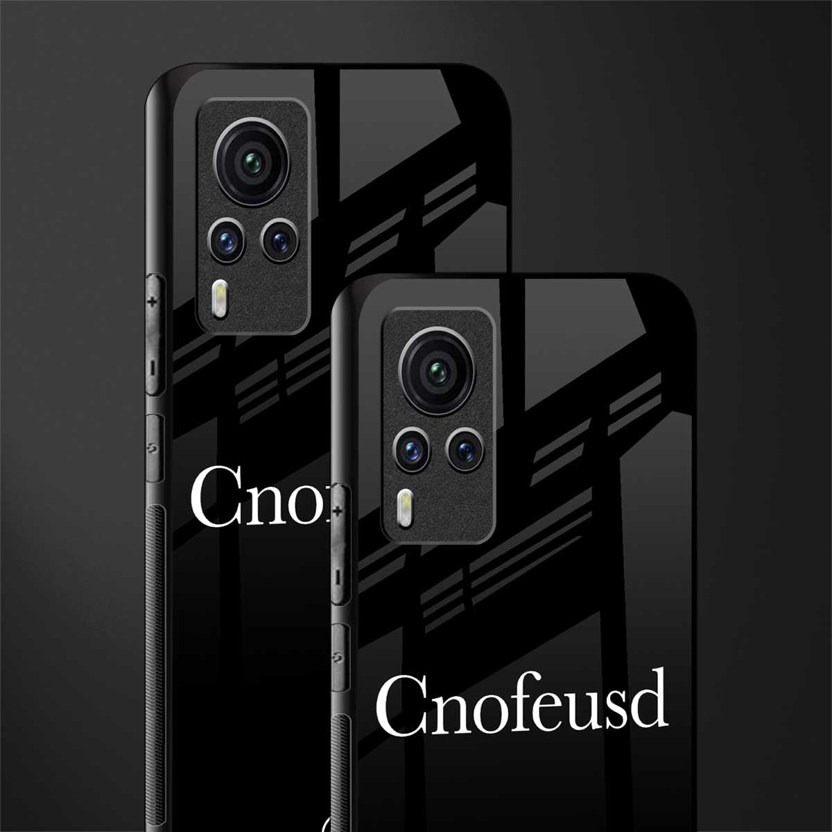 cnofeusd confused black glass case for vivo x60 pro image-2