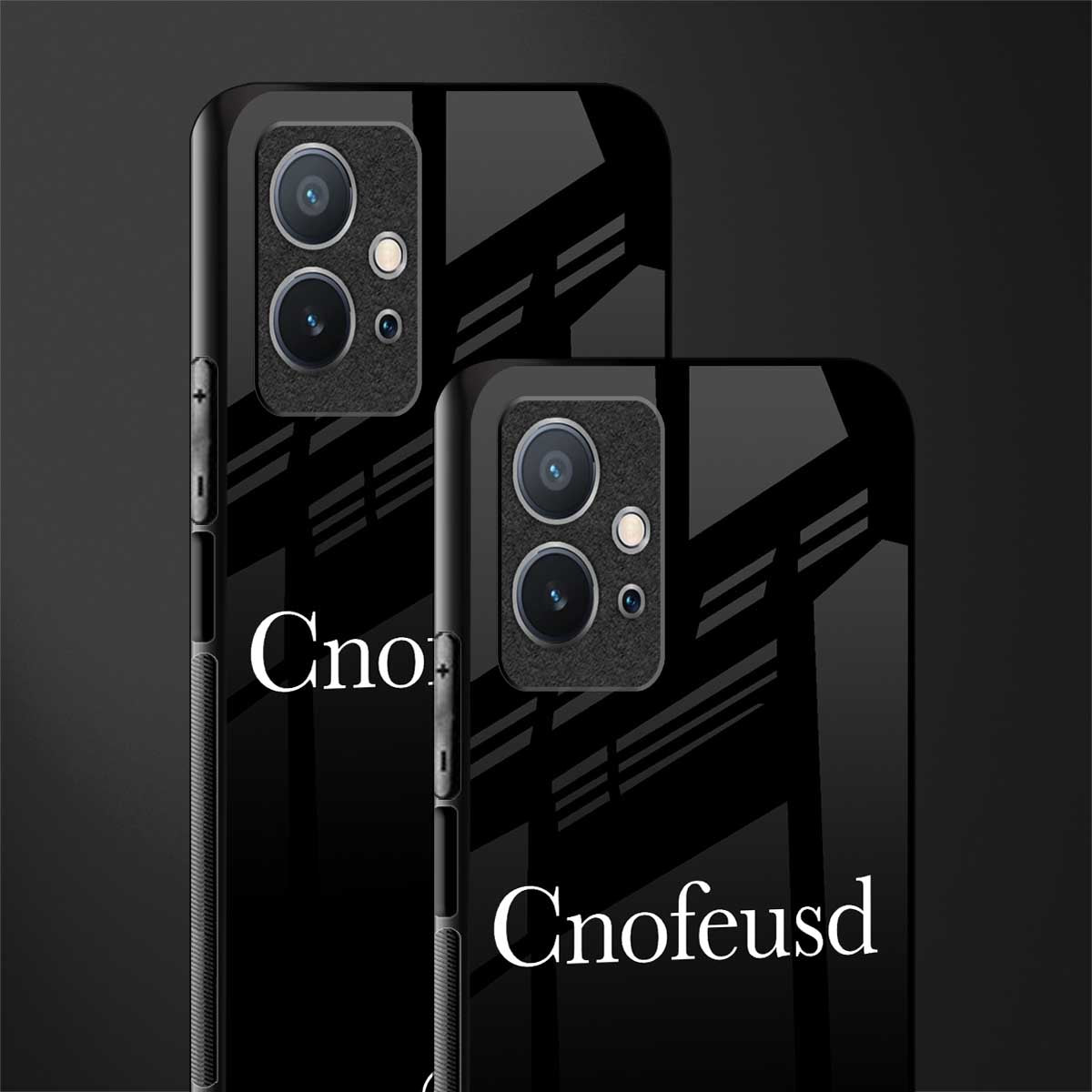 cnofeusd confused black glass case for vivo y75 5g image-2