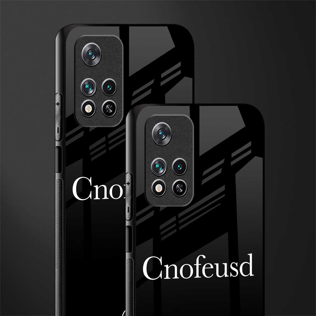 cnofeusd confused black glass case for poco m4 pro 5g image-2