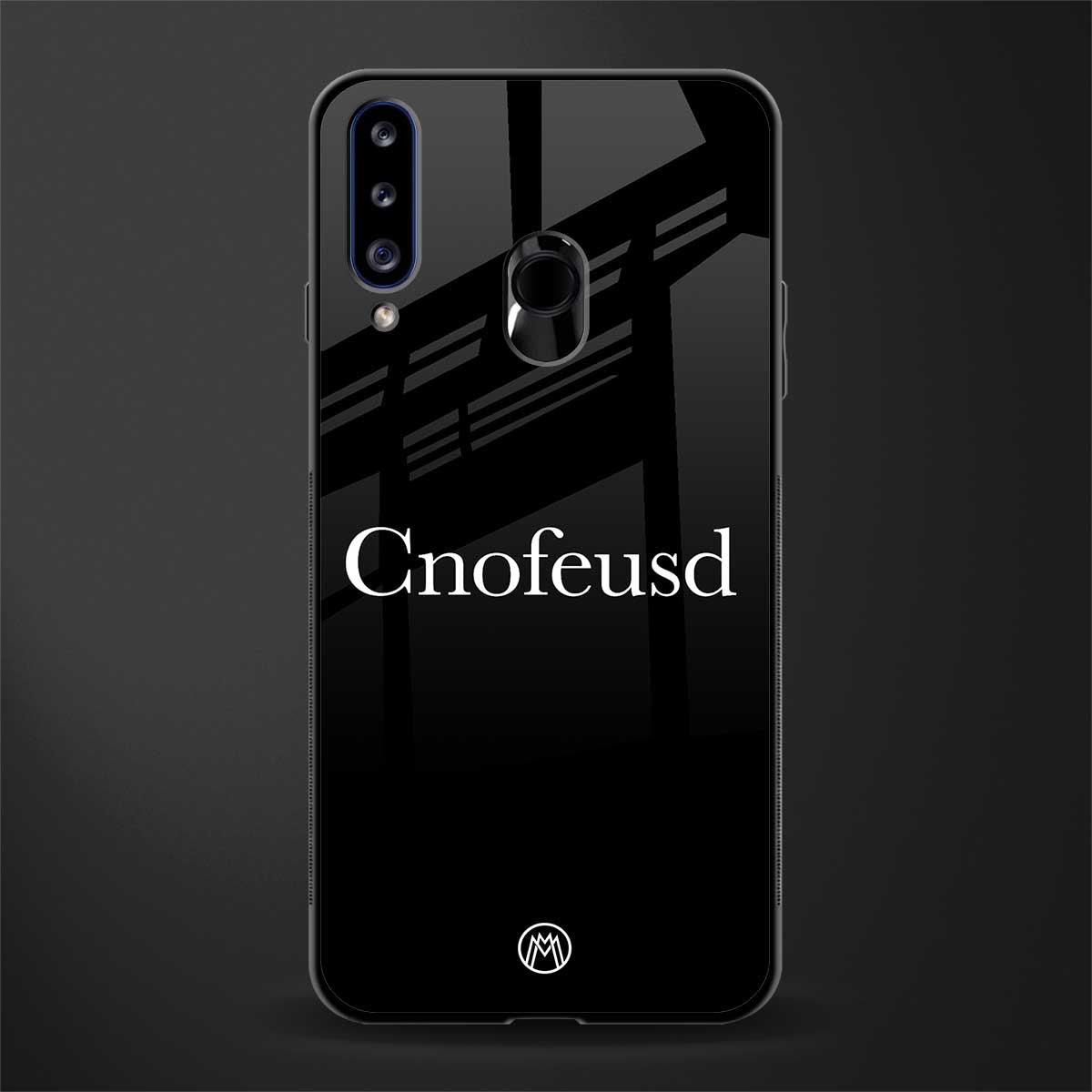 cnofeusd confused black glass case for samsung galaxy a20s image