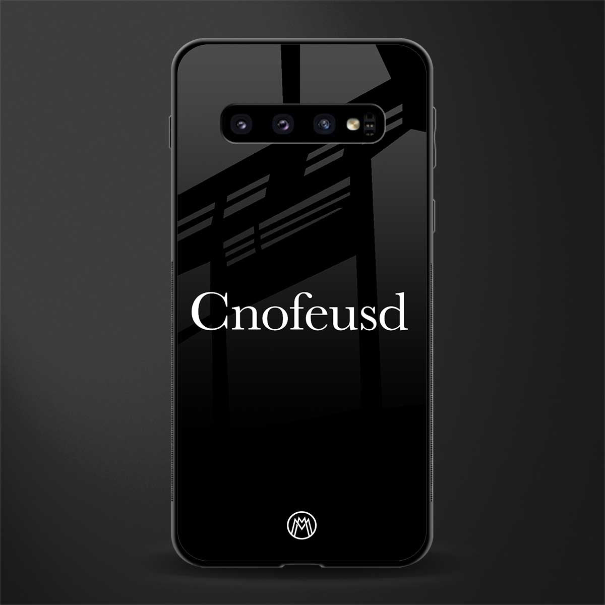 cnofeusd confused black glass case for samsung galaxy s10 plus image