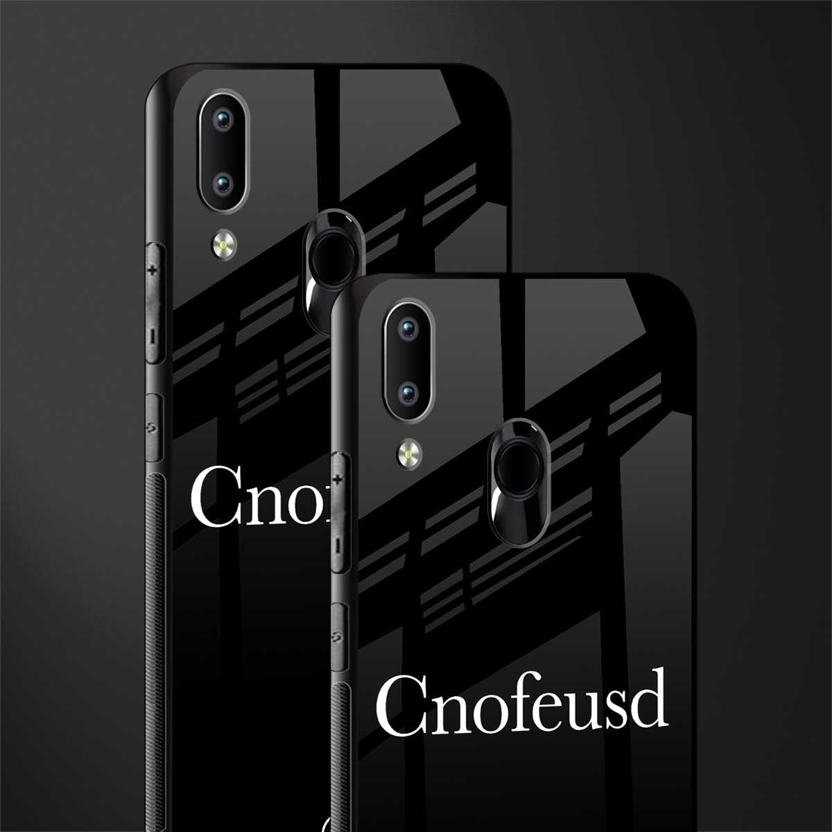 cnofeusd confused black glass case for vivo y91 image-2
