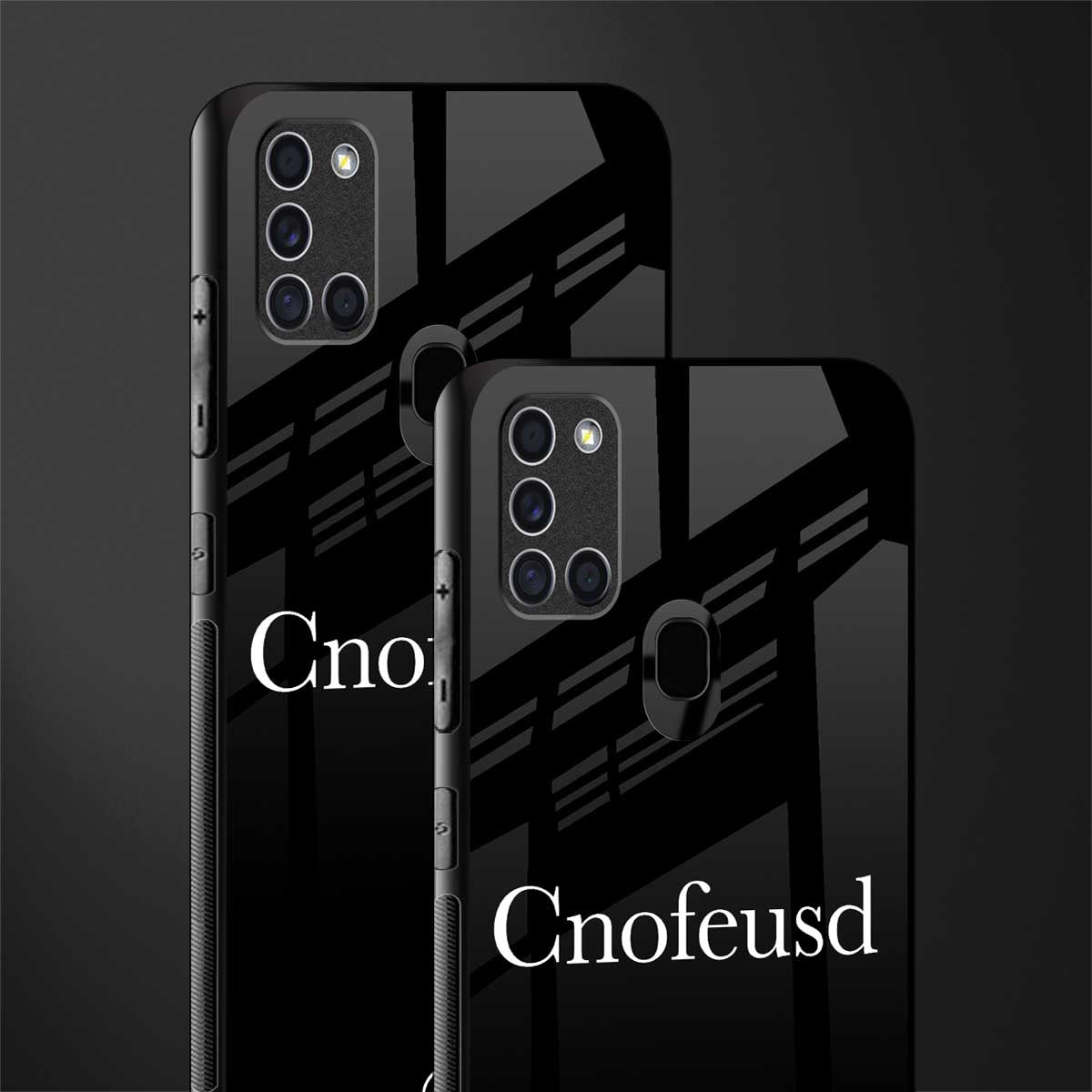 cnofeusd confused black glass case for samsung galaxy a21s image-2