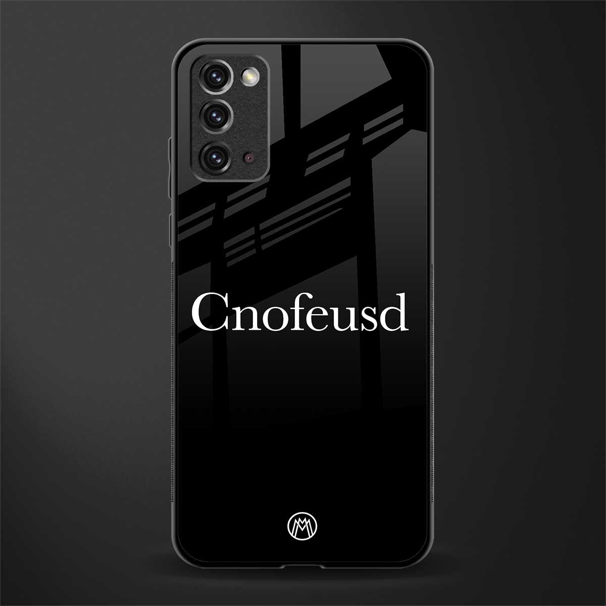 cnofeusd confused black glass case for samsung galaxy note 20 image