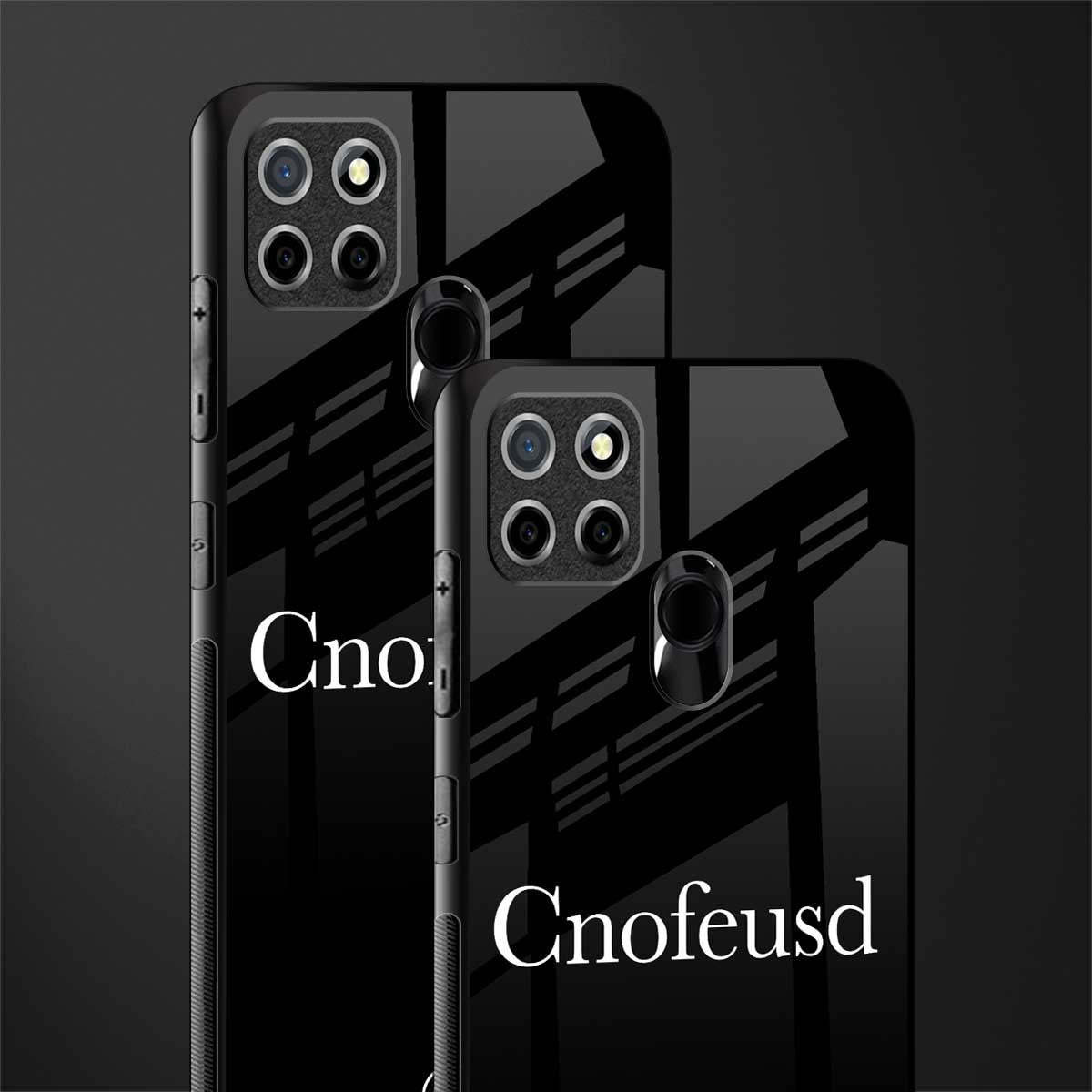 cnofeusd confused black glass case for realme narzo 30a image-2