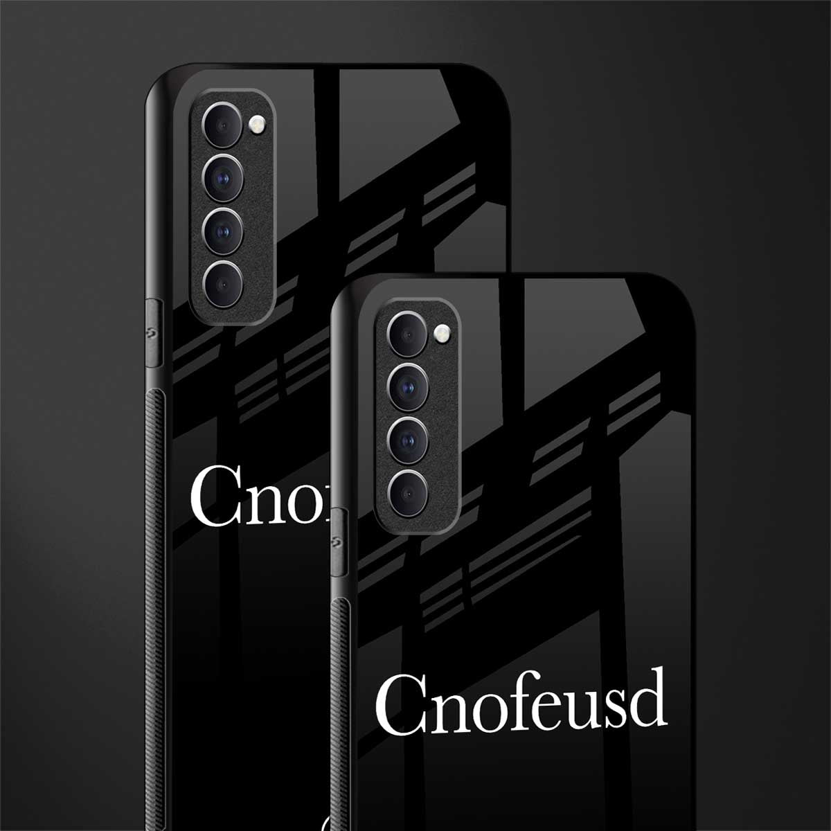 cnofeusd confused black glass case for oppo reno 4 pro image-2