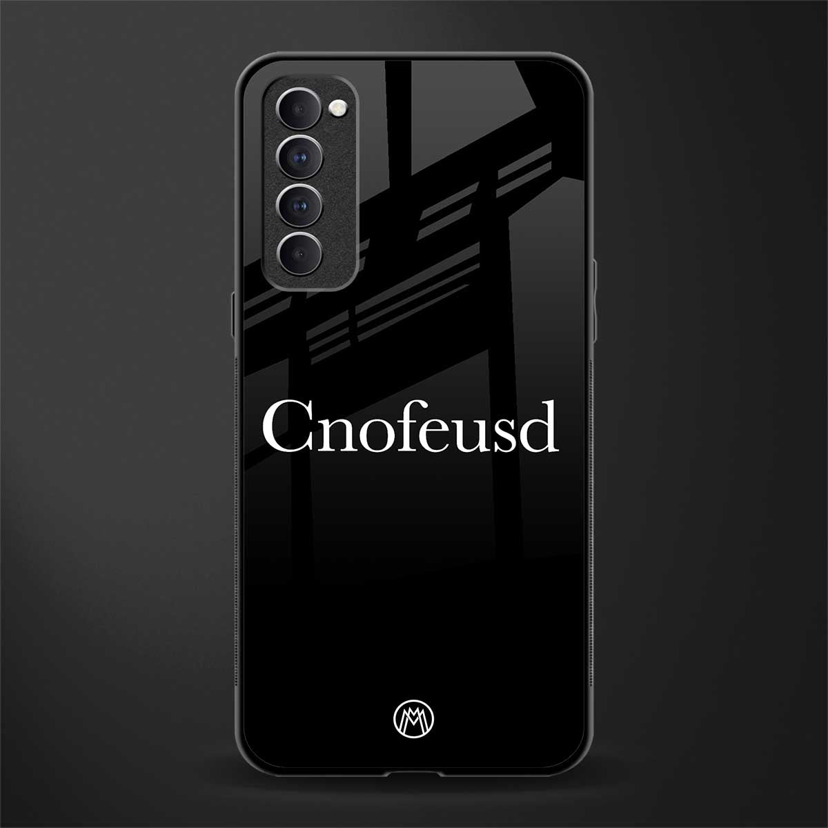 cnofeusd confused black glass case for oppo reno 4 pro image