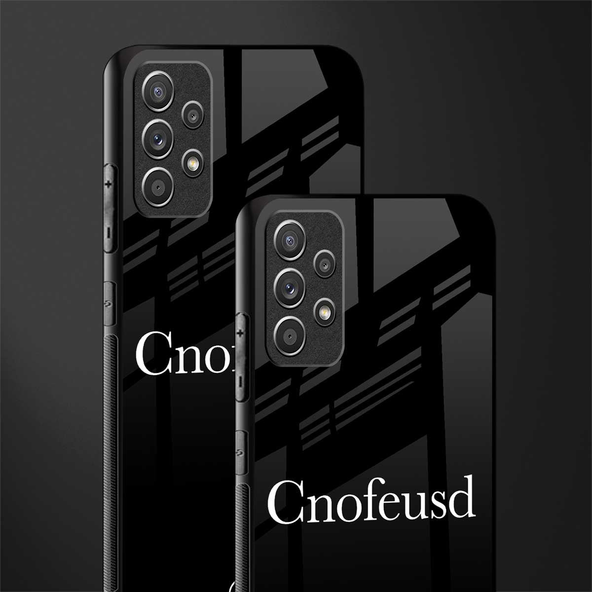 cnofeusd confused black glass case for samsung galaxy a72 image-2