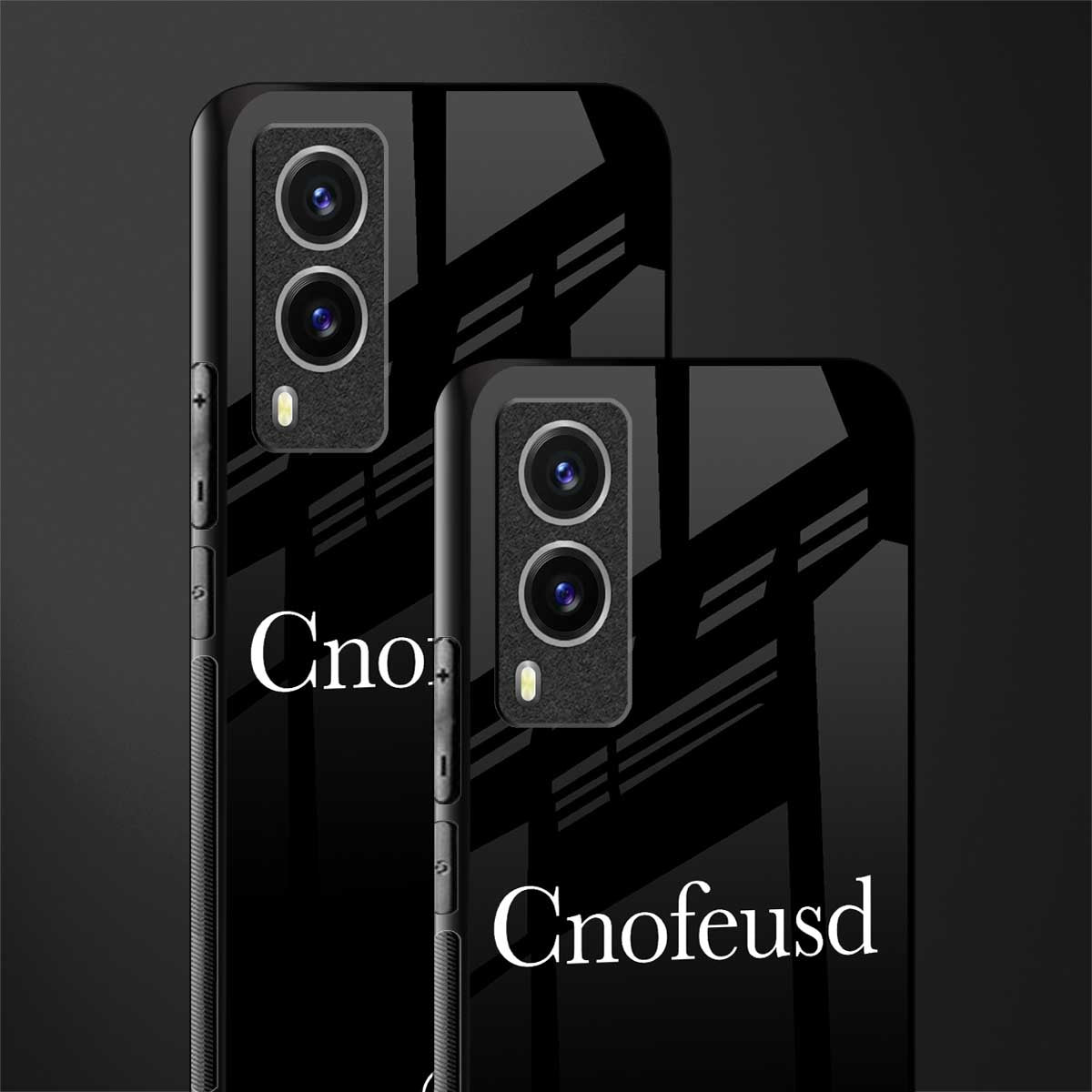 cnofeusd confused black glass case for vivo v21e 5g image-2