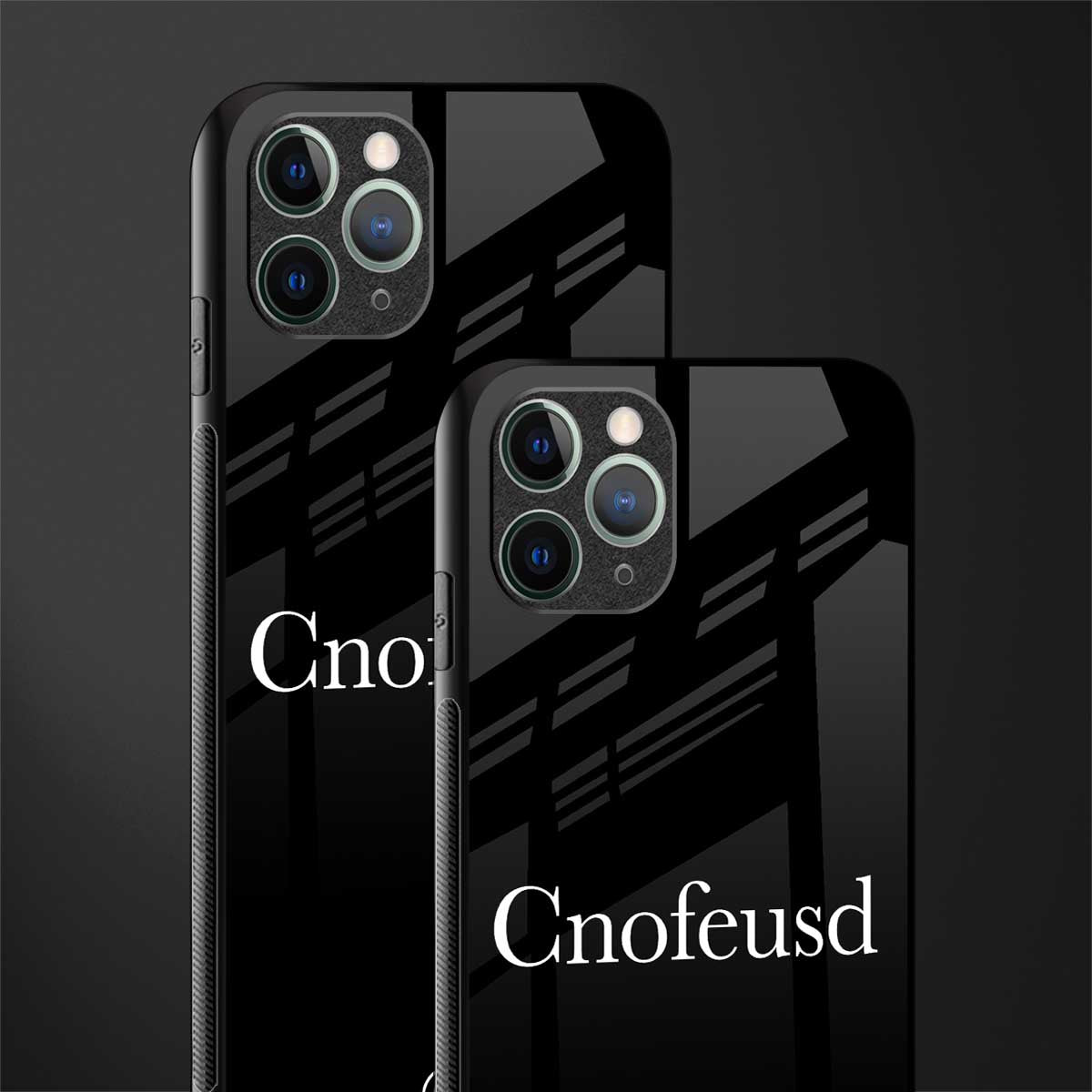 cnofeusd confused black glass case for iphone 11 pro max image-2