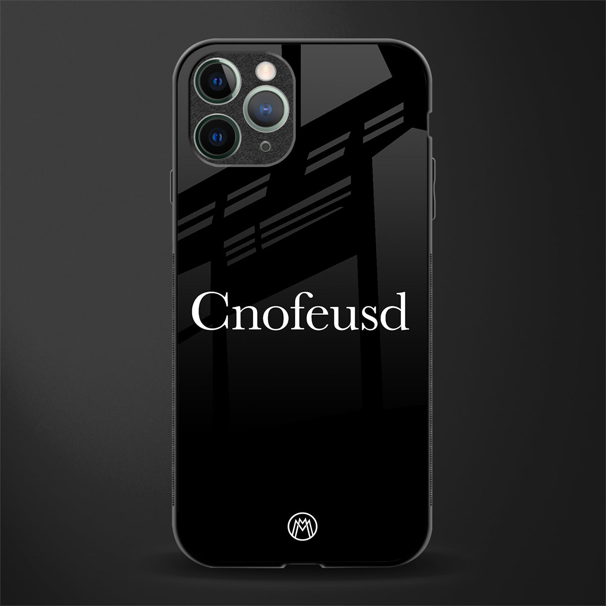 cnofeusd confused black glass case for iphone 11 pro max image