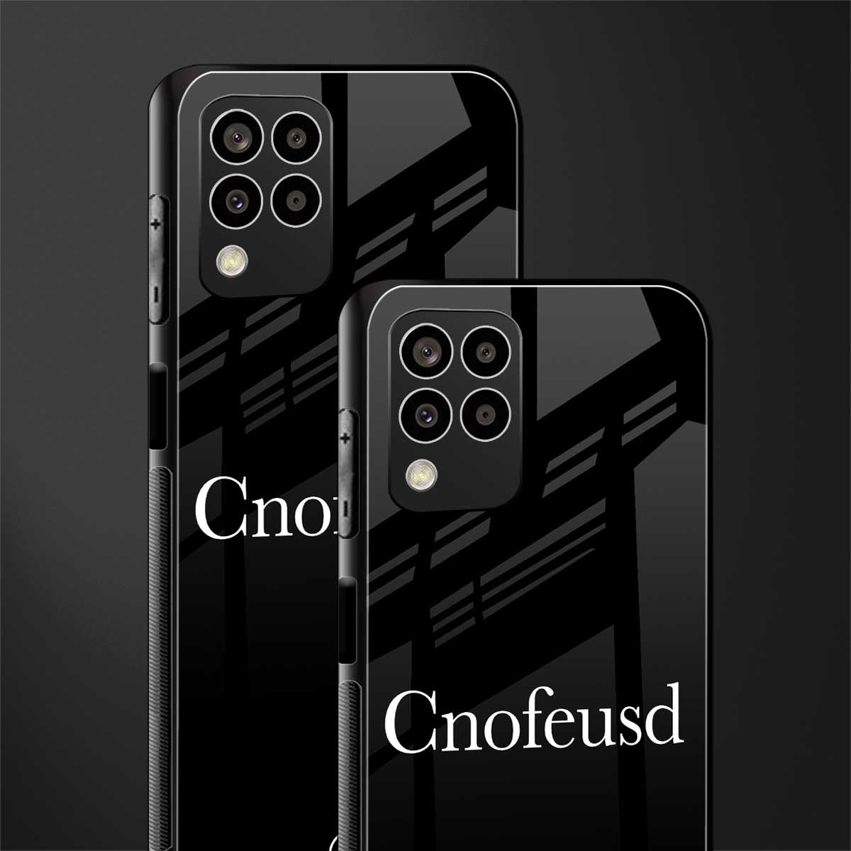 cnofeusd confused black back phone cover | glass case for samsung galaxy m33 5g