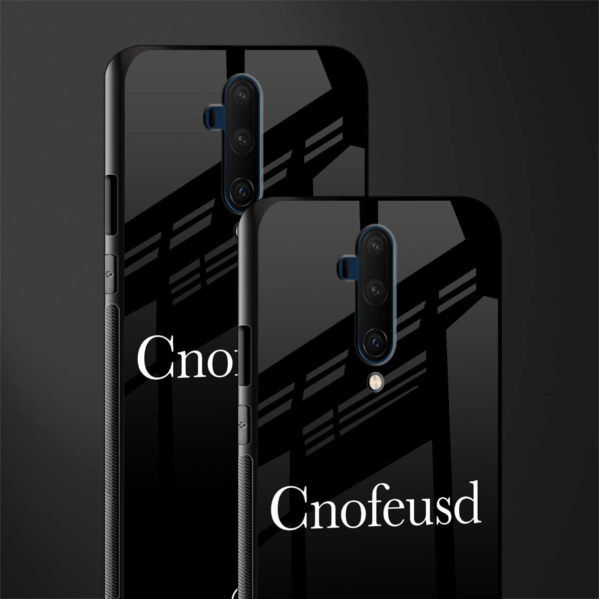 cnofeusd confused black glass case for oneplus 7t pro image-2