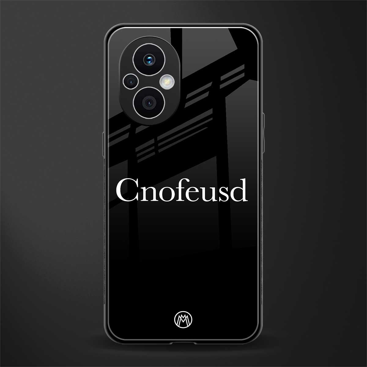 cnofeusd confused black back phone cover | glass case for oppo f21 pro 5g