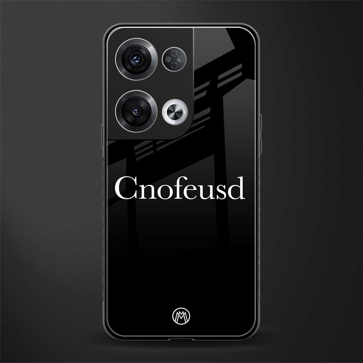 cnofeusd confused black back phone cover | glass case for oppo reno 8 pro