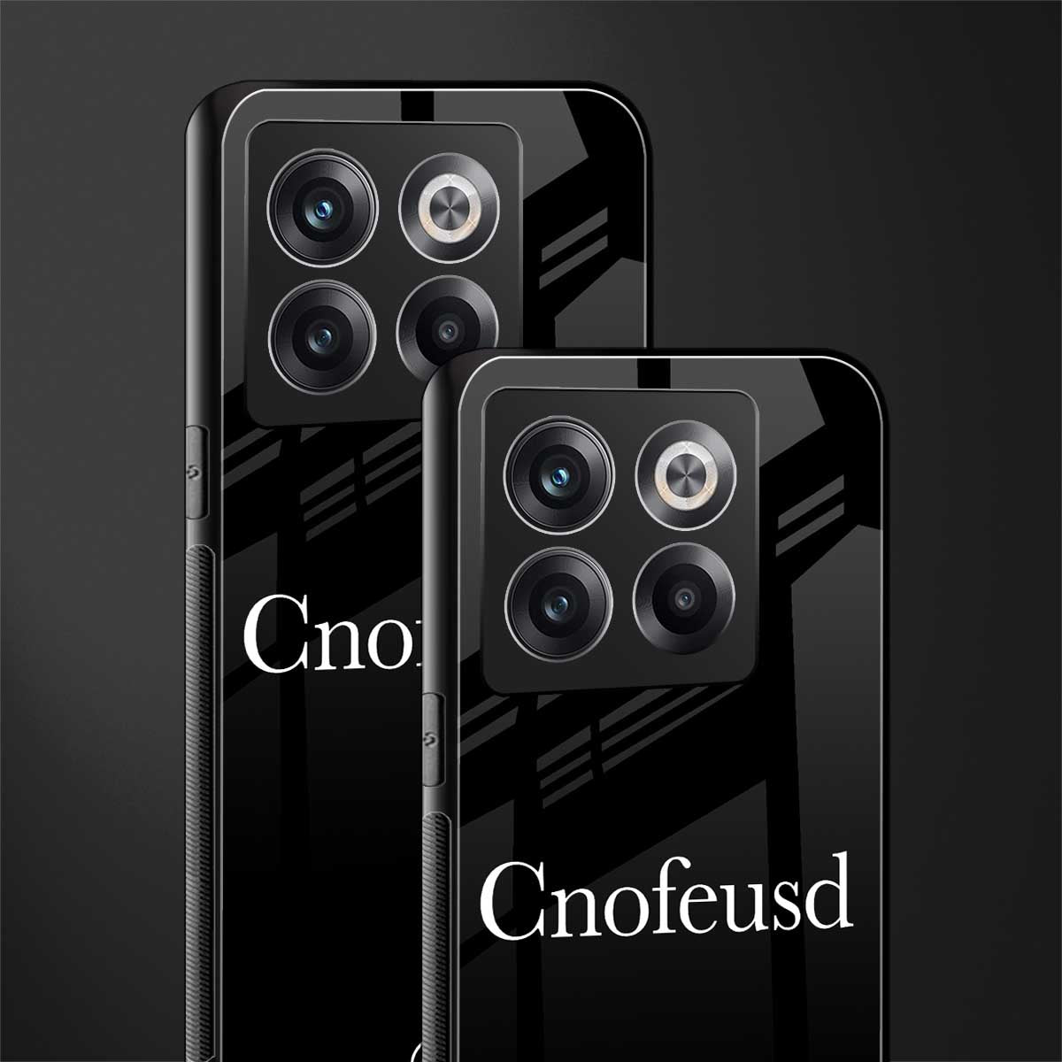 cnofeusd confused black back phone cover | glass case for oneplus 10t