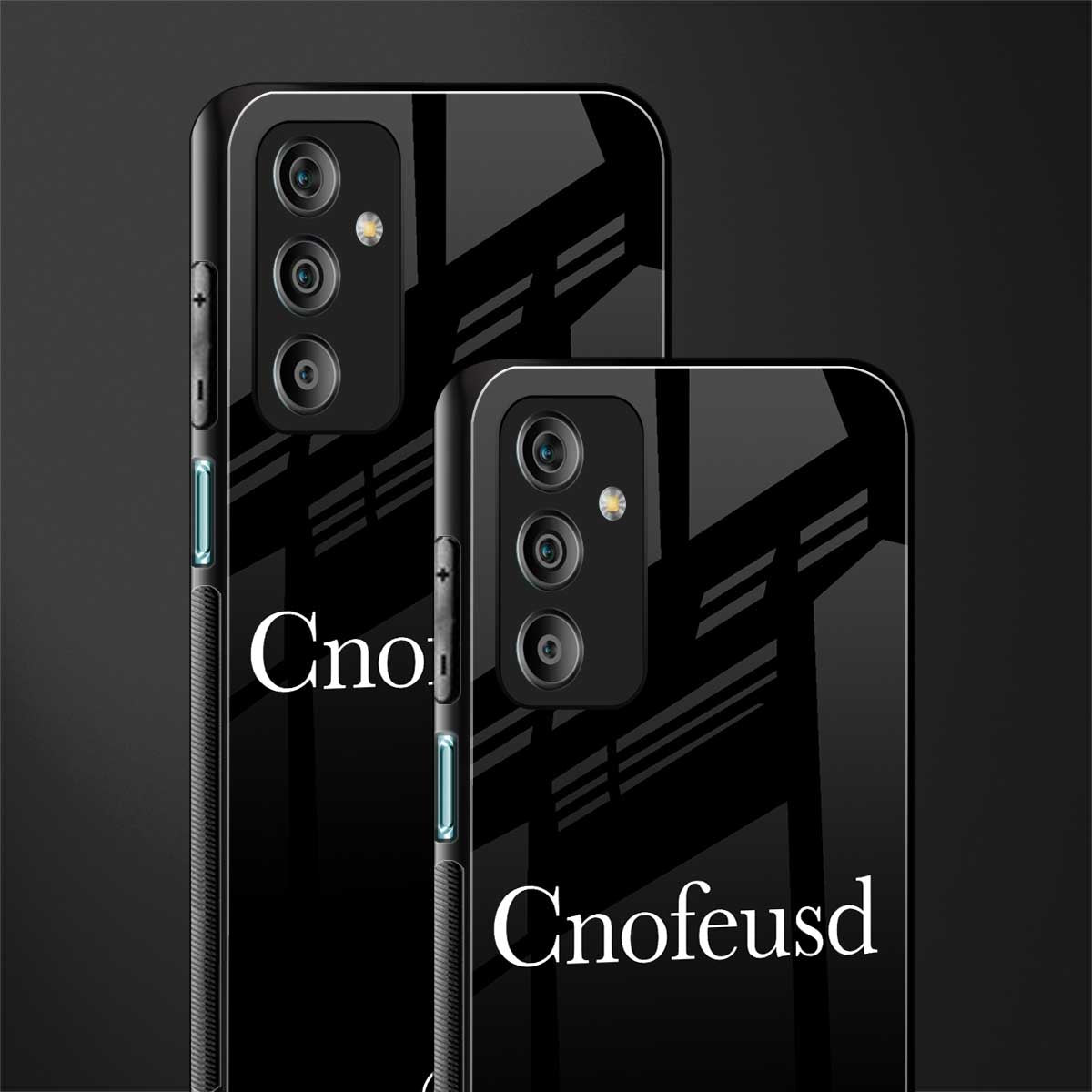cnofeusd confused black back phone cover | glass case for samsung galaxy f23 5g