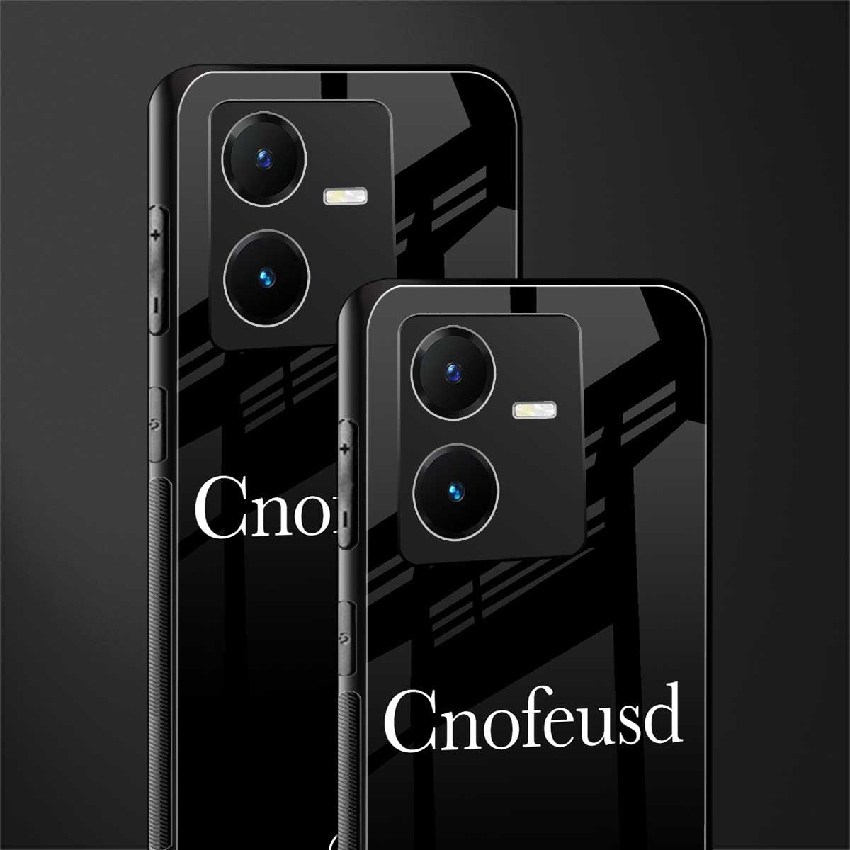 cnofeusd confused black back phone cover | glass case for vivo y22