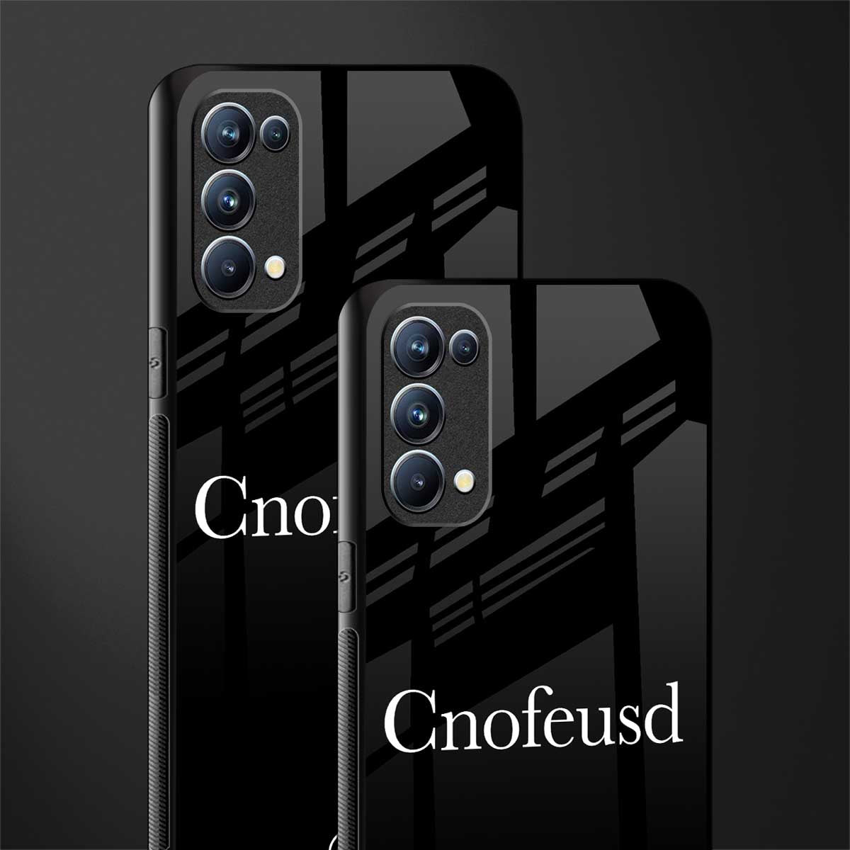 cnofeusd confused black back phone cover | glass case for oppo reno 5