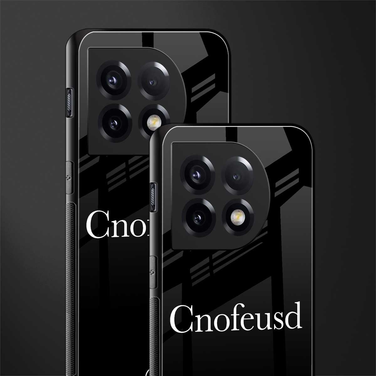 cnofeusd confused black back phone cover | glass case for oneplus 11