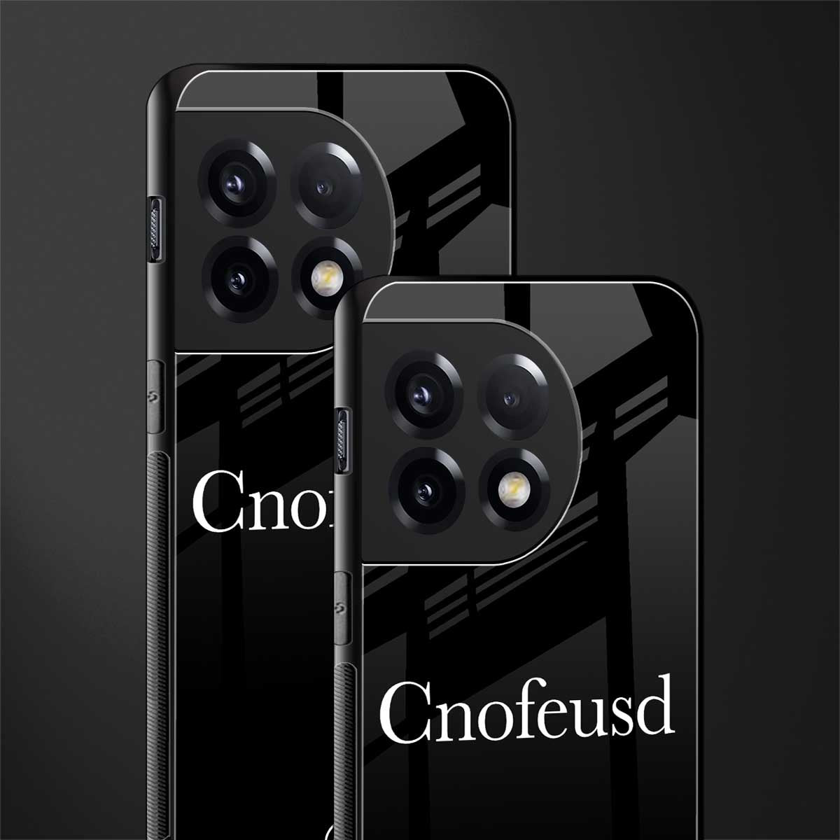cnofeusd confused black back phone cover | glass case for oneplus 11r