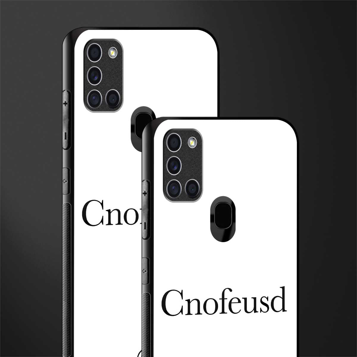 cnofeusd confused white glass case for samsung galaxy a21s image-2