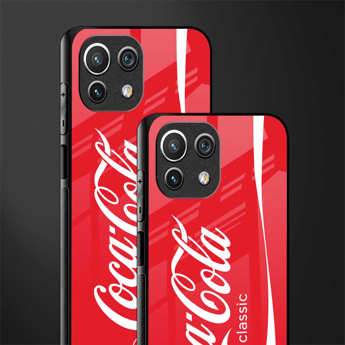 coca cola classic glass case for mi 11 lite image-2
