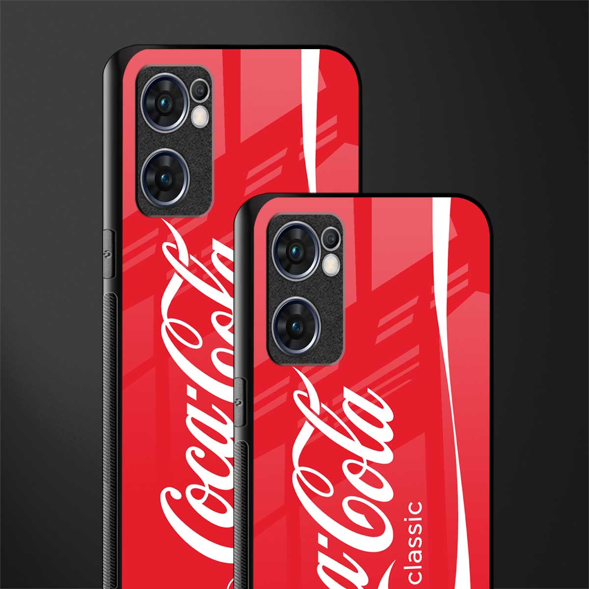 coca cola classic glass case for oppo reno7 5g image-2