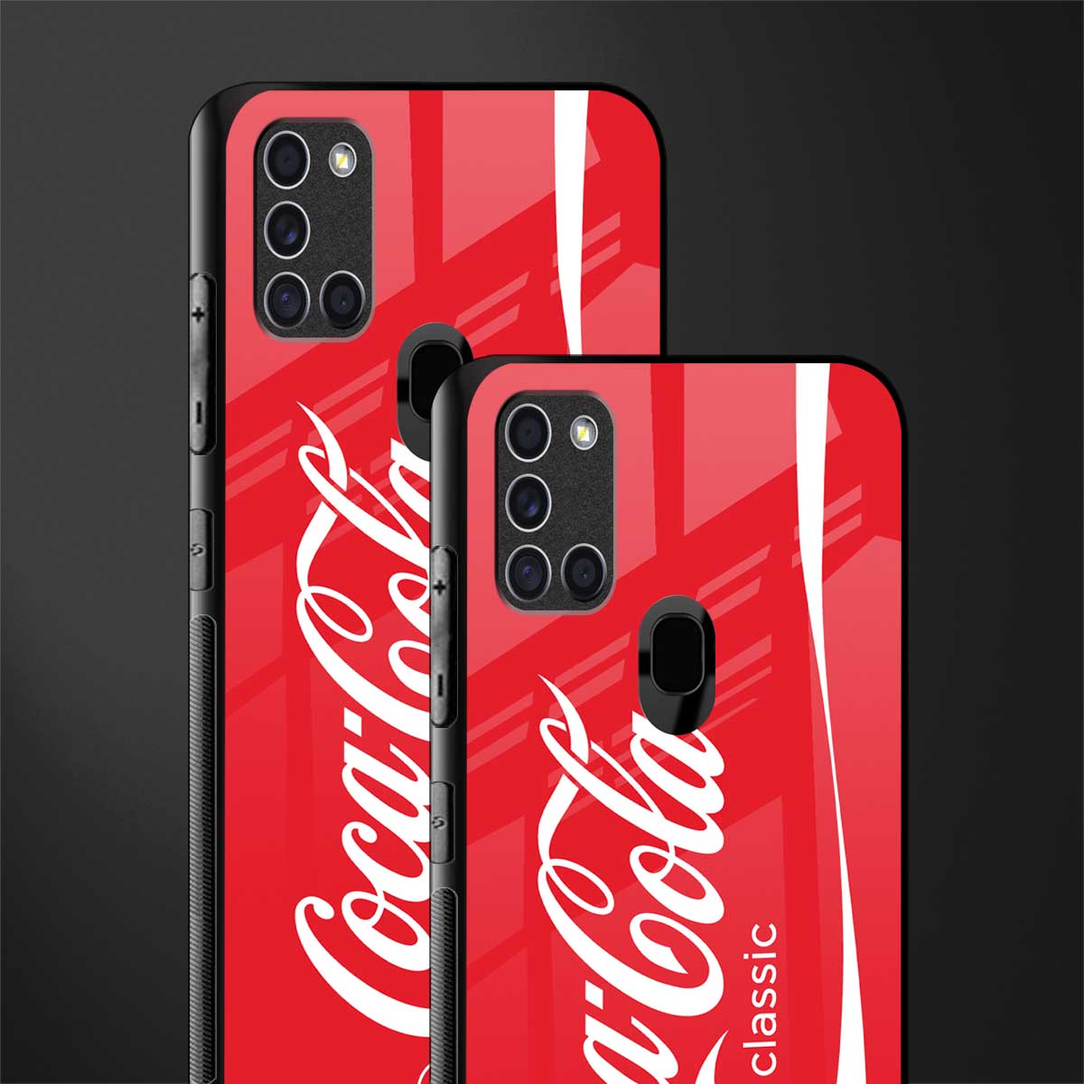 coca cola classic glass case for samsung galaxy a21s image-2