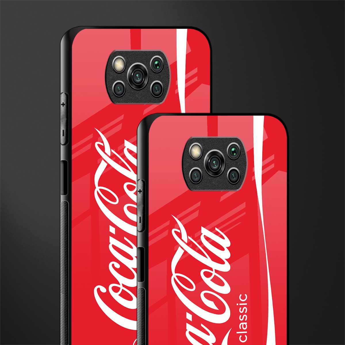 coca cola classic glass case for poco x3 image-2