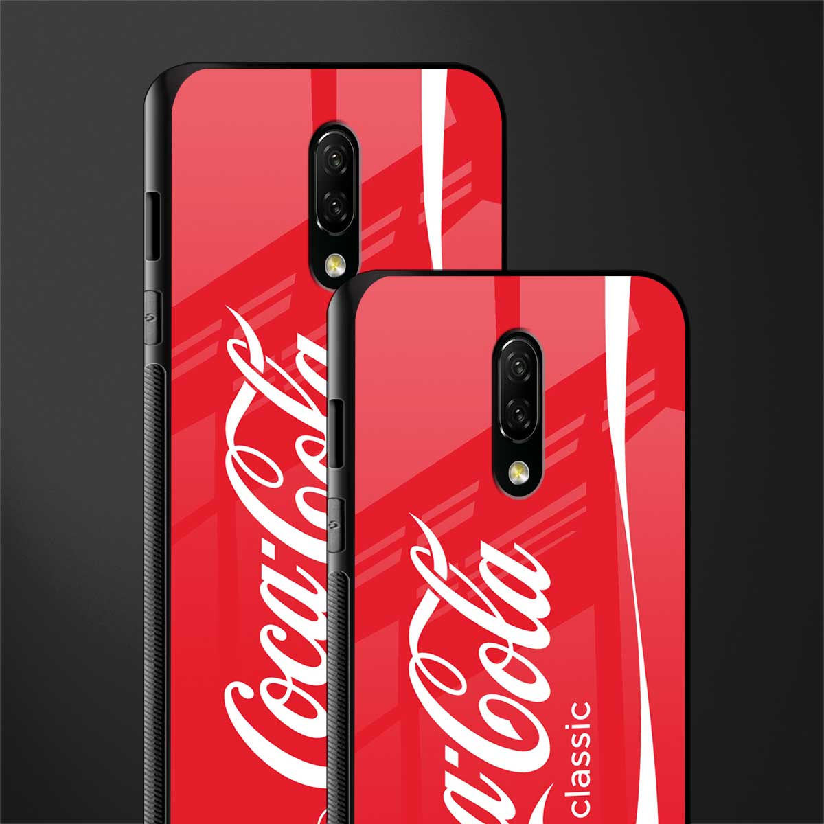 coca cola classic glass case for oneplus 7 image-2